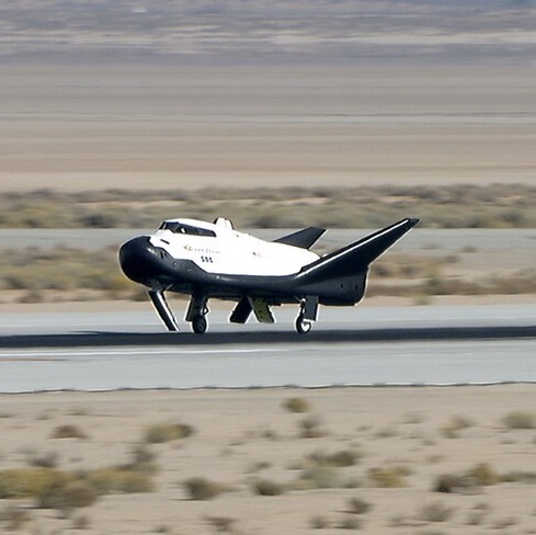 Sierra Nevada Corp's Dream Chaser lands on Edwards Air Force Base in California.